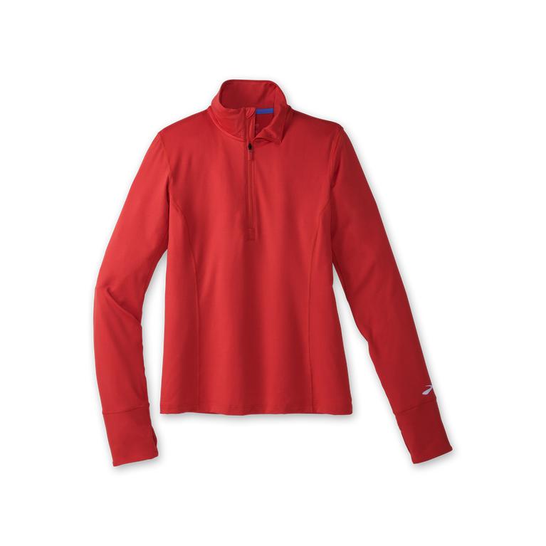 Brooks Womens Dash 1/2 Zip Running Jackets - Jamberry/Red (205136-WZA)